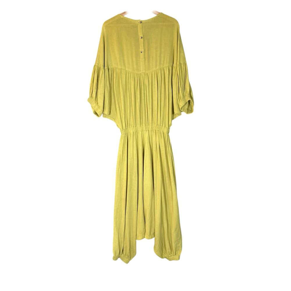 Black Crane Xiao Linen Jumpsuit XS Oversized Slouchy Drop Crotch Harem Casual - Picture 3 of 11